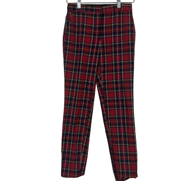 Zara Gingham Checked Flared Pants Plaid High Waisted Size Small - Picture 5 of 16
